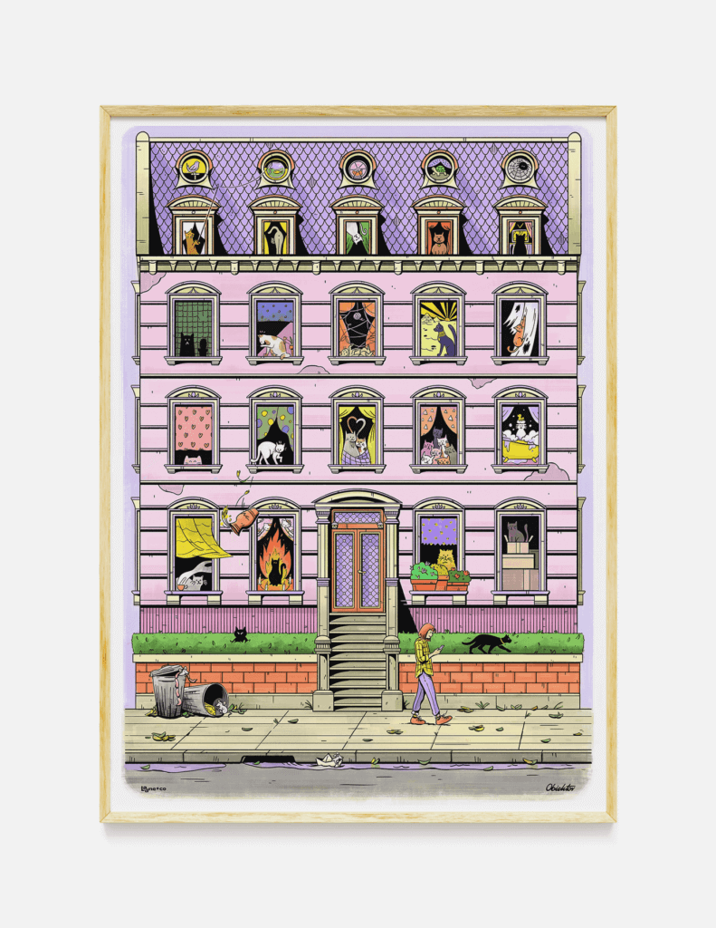 Plakat KOTKI W OKIENKACH 50×70 cm