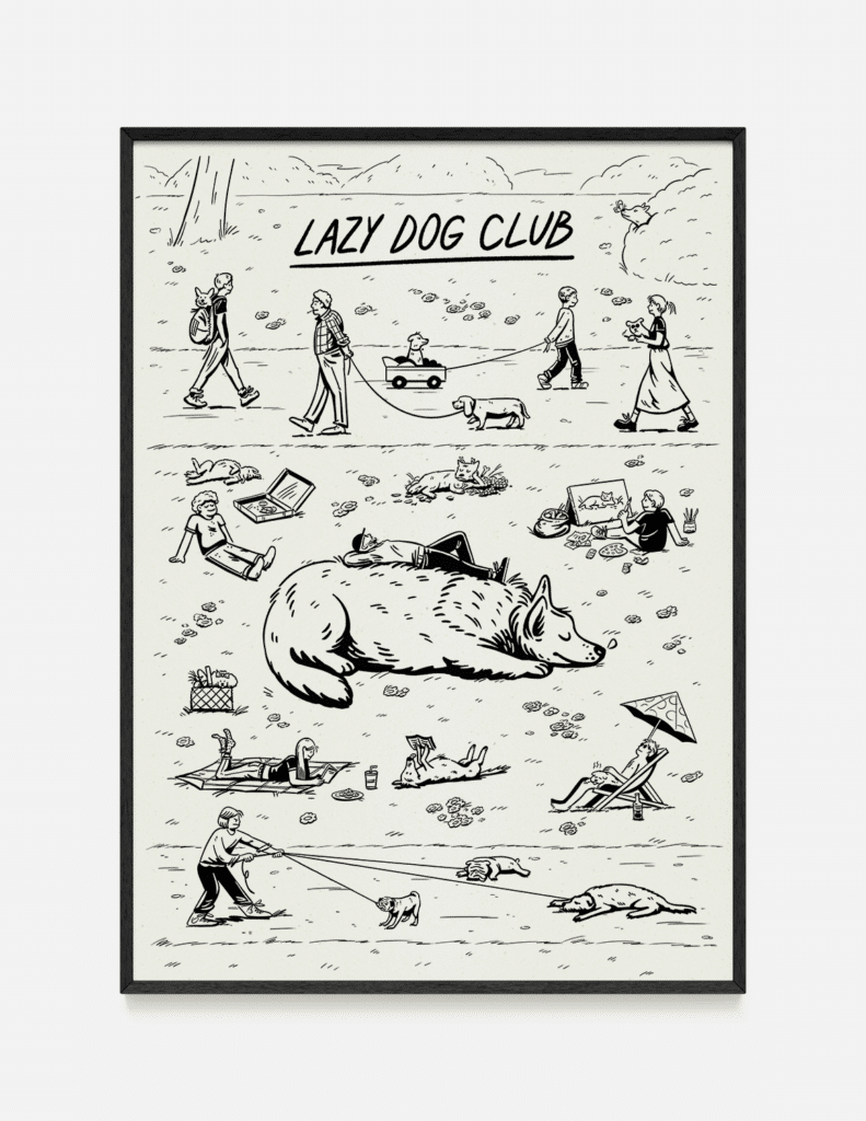 plakat do kolorowania LAZY DOG CLUB 50×70 cm