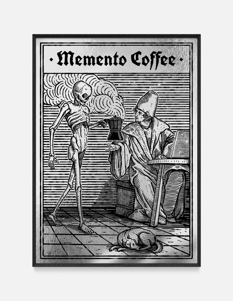 Plakat MEMENTO COFFEE chrome 50×70 cm