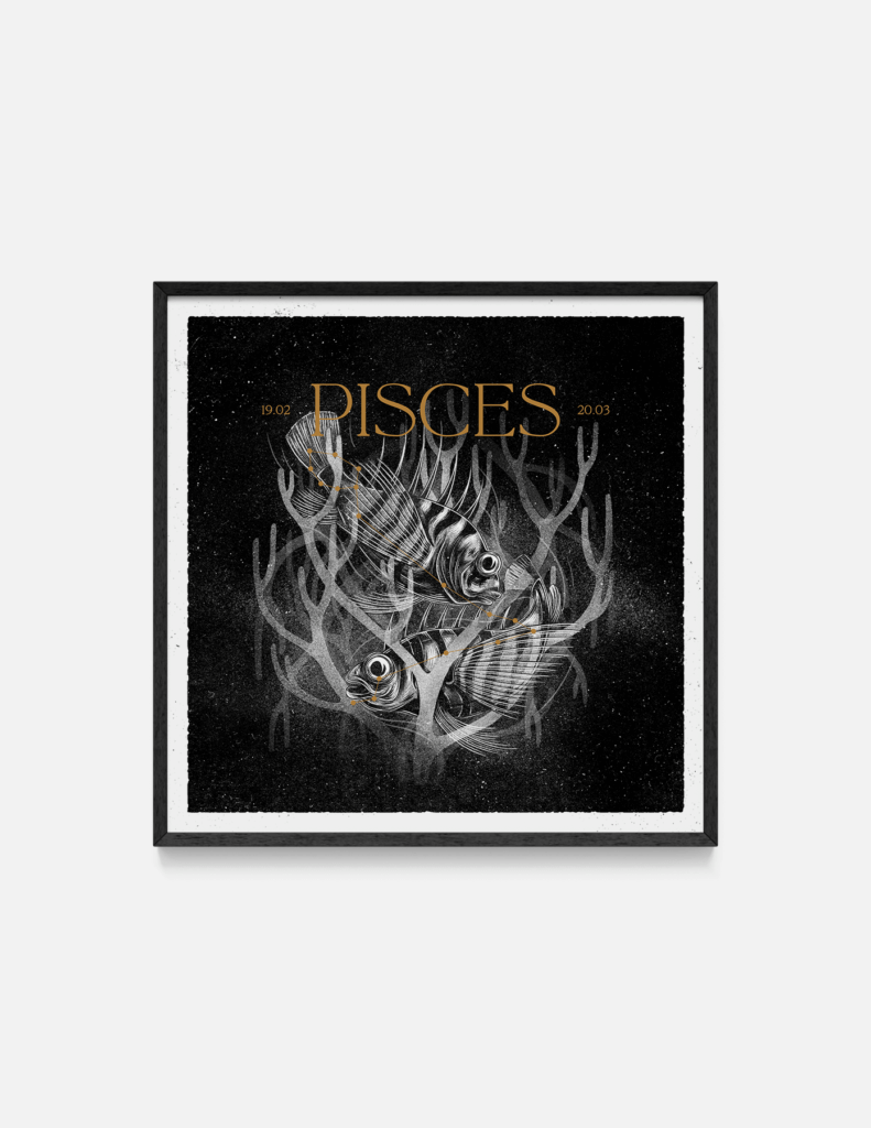 Plakat PISCES 32×32 cm