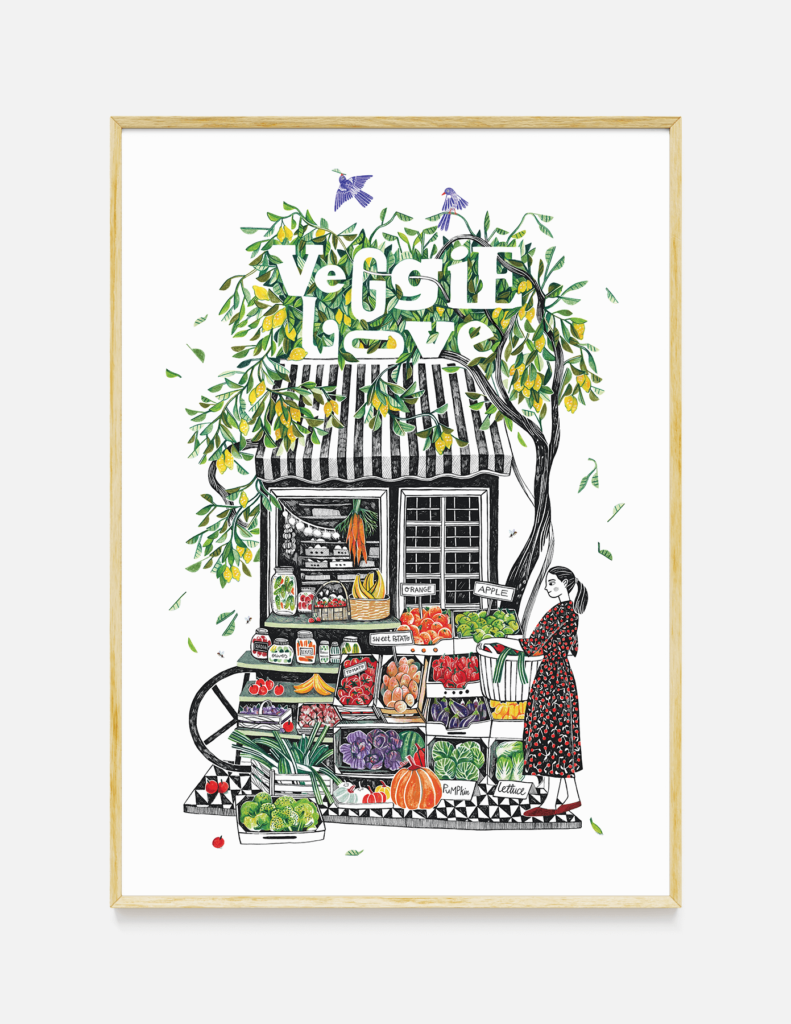 plakat VEGGIE LOVE 50×70 cm