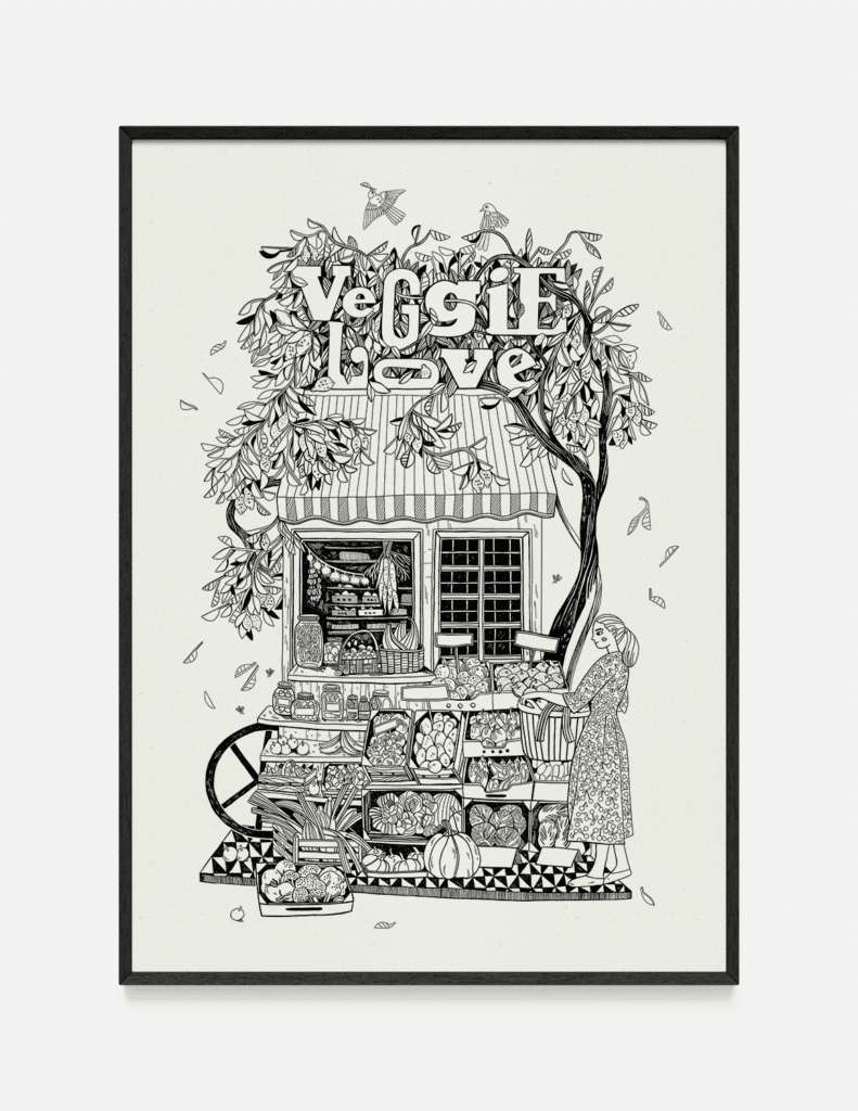 plakat do kolorowania VEGGIE LOVE 50×70 cm