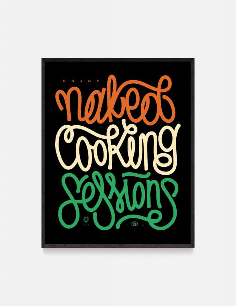 plakat NAKED COOKING SESSIONS kolor
