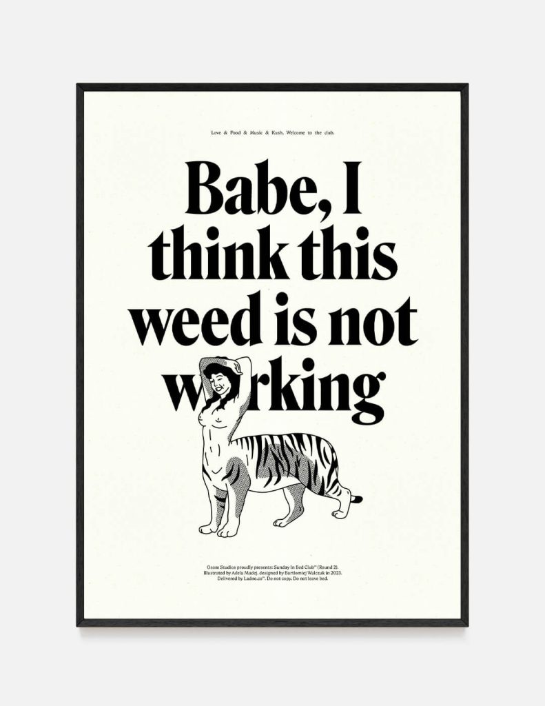plakat SUNDAY IN BED NOT WORKING