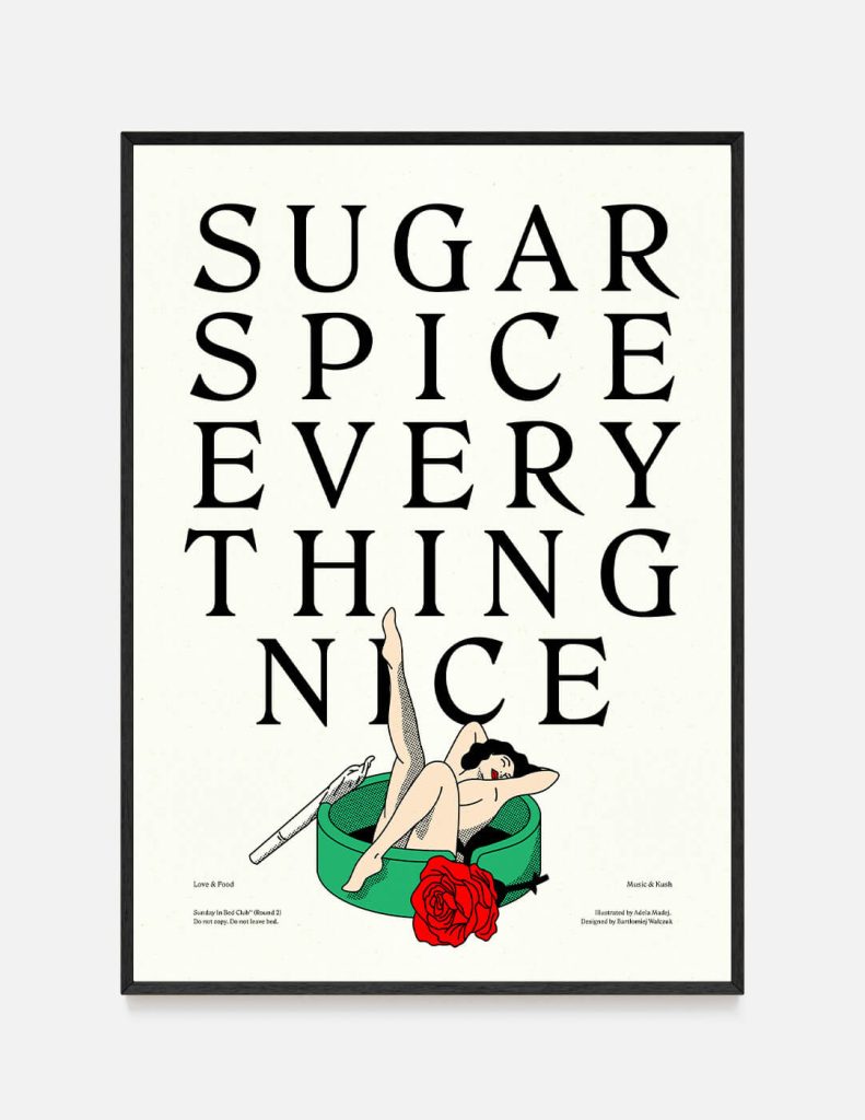 plakat SUNDAY IN BED SUGAR
