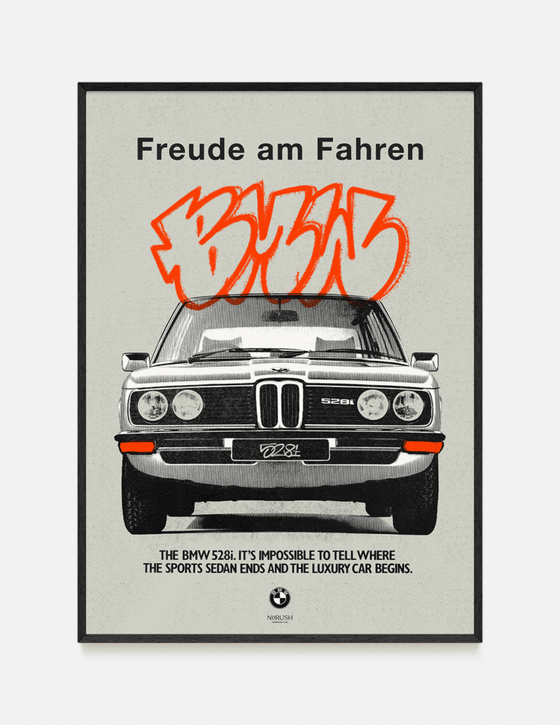 plakat BMW 528i graffiti